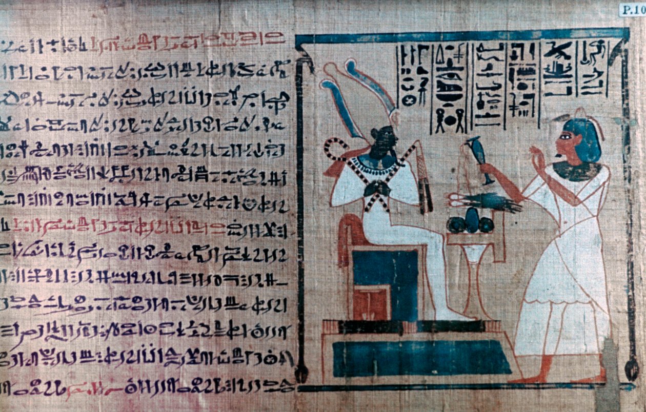 Detalj fra en gammel egyptisk dødebok av Unbekannt