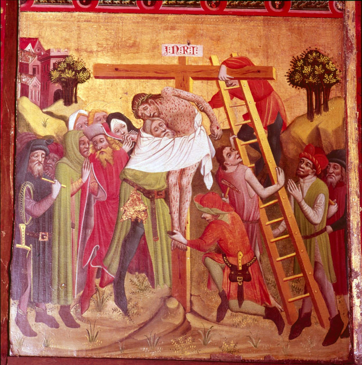 Detalj fra Nedstigningen fra korset. Nordtyske skole, 1435-1440. av Unbekannt