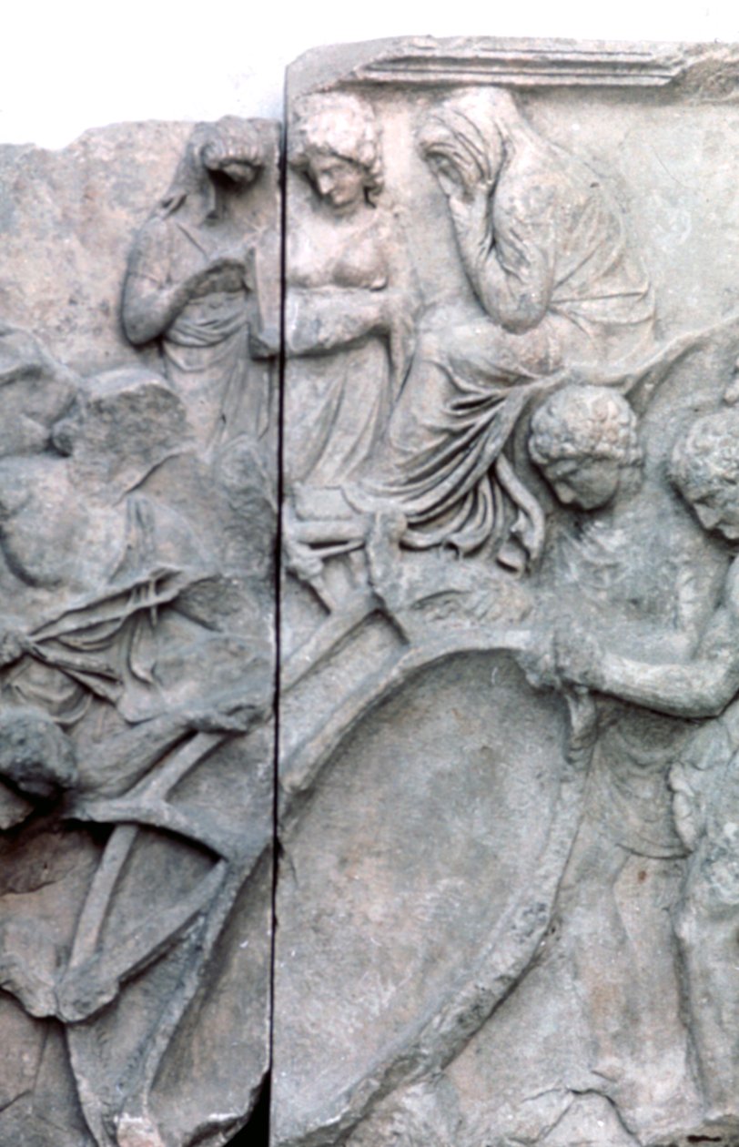 Detalj fra den store frisen til Pergamonalteret, 180-159 f.Kr av Unbekannt