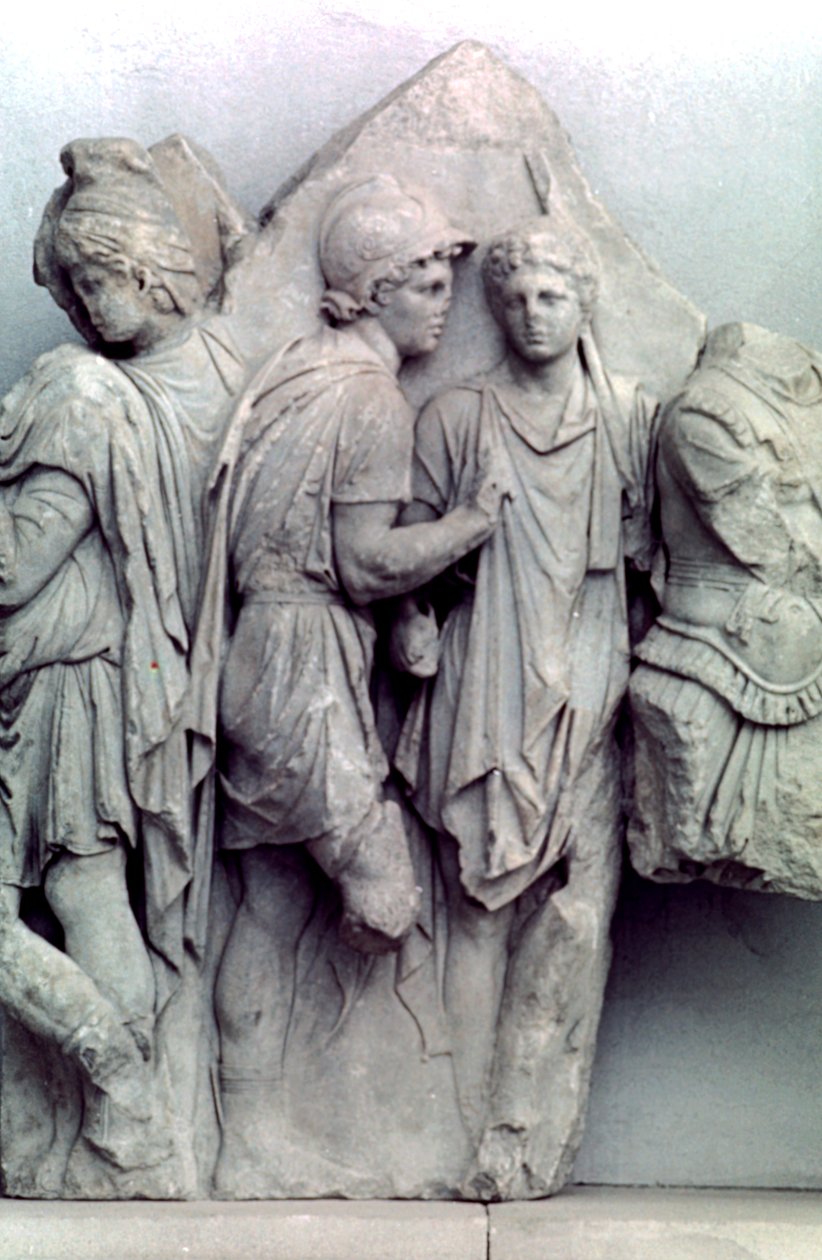 Detalj fra Telephus-frisen til Pergamon-alteret, 164-156 f.Kr av Unbekannt