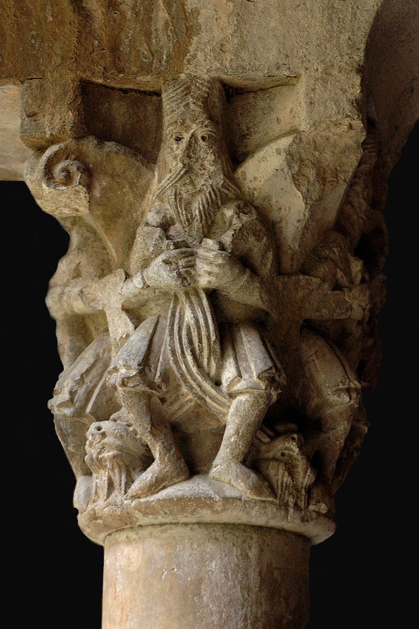 Detalj av en hovedstad i klosteret Sant Pere de Galligants, 1100-tallet av Unbekannt