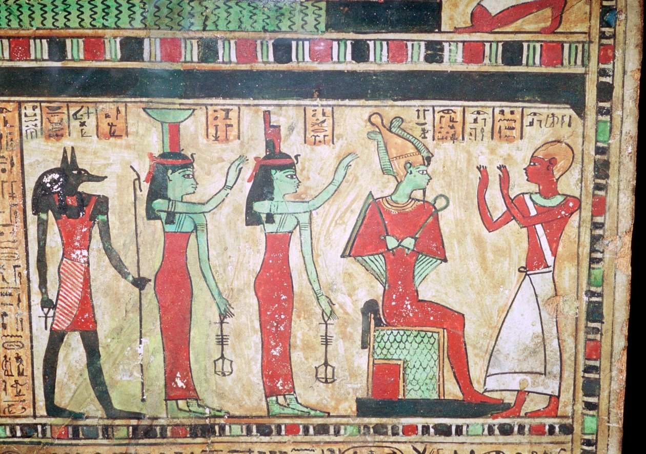 Detalj av en egyptisk begravelsesplate av Unbekannt