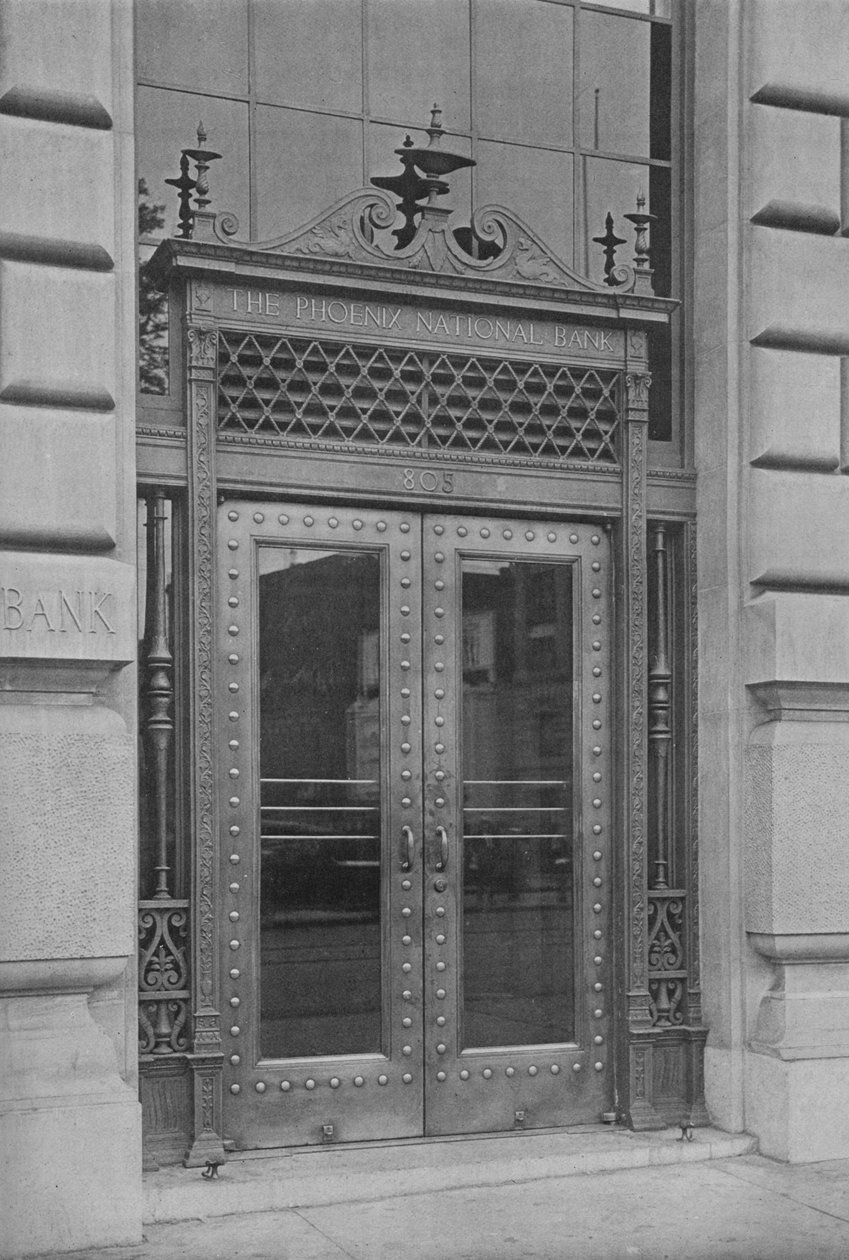 Detalj av sideinngangsdør, Phoenix National Bank, 1924 av Unbekannt