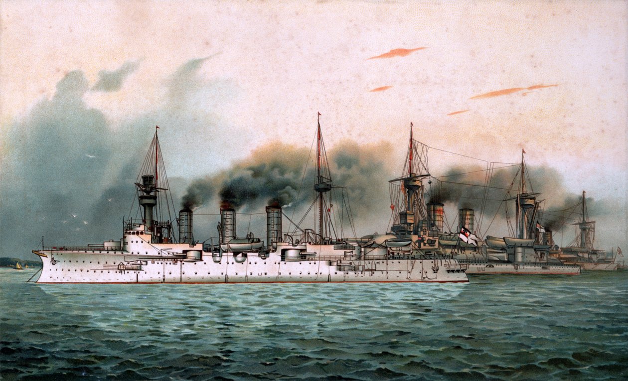 Engelsk: SM treningsskvadroner Victoria Louise & Kurfürst Friedrich Wilhelm & Weißenburg av Unbekannt