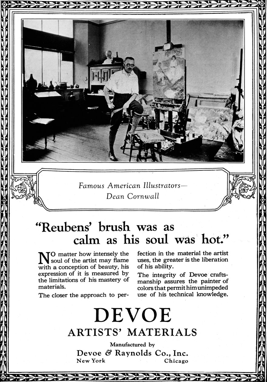 Devoe Artists Materials: Berømte amerikanske illustratører - Dean Cornwell, c1923, 1923 av Unbekannt