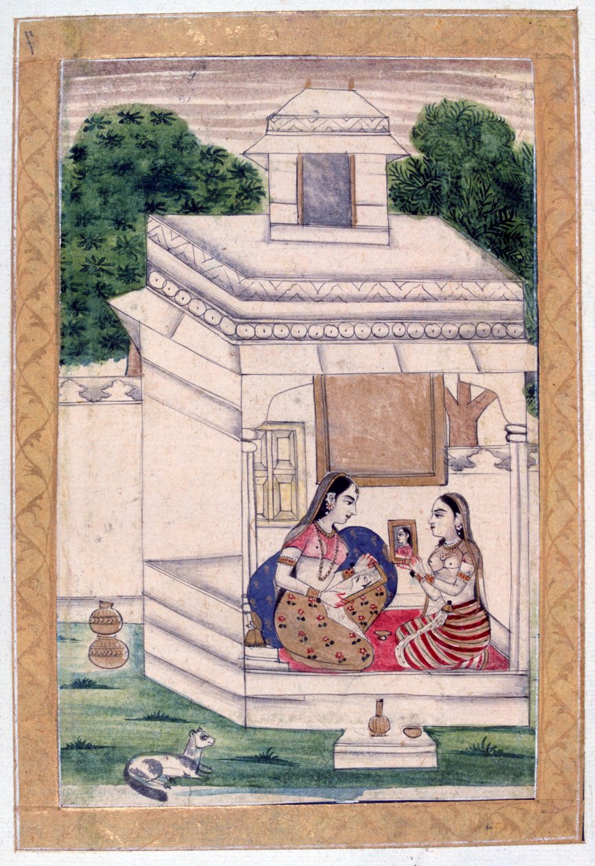 Dhanashree Ragini, Ragamala Album, School of Rajasthan, 1800-tallet av Unbekannt