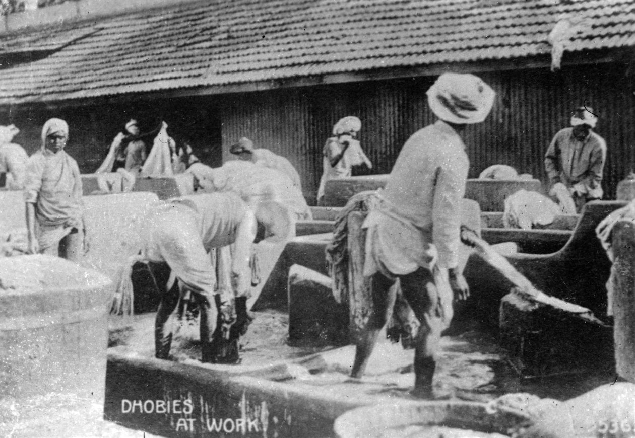 Dhobies på jobben, 1900-tallet av Unbekannt