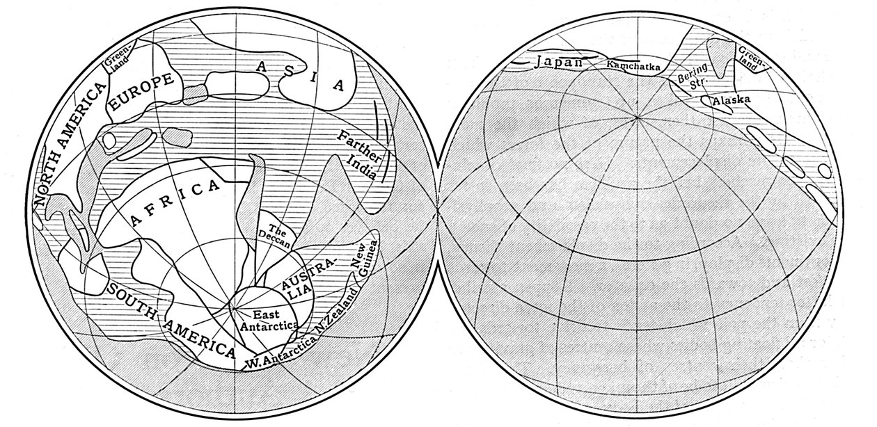 Diagram over jorden under karbonperioden, 1922 av Unbekannt