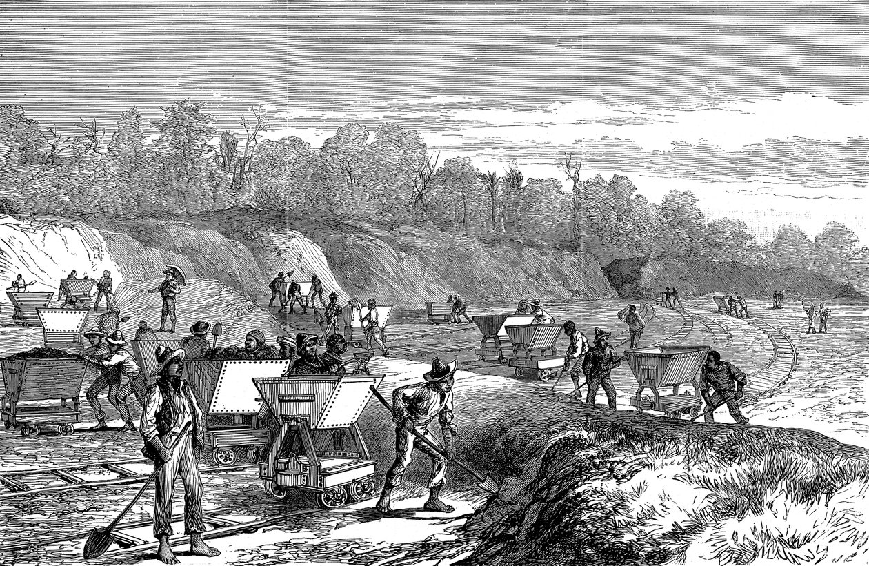 Graving av Panamakanalen, 1888 av Unbekannt