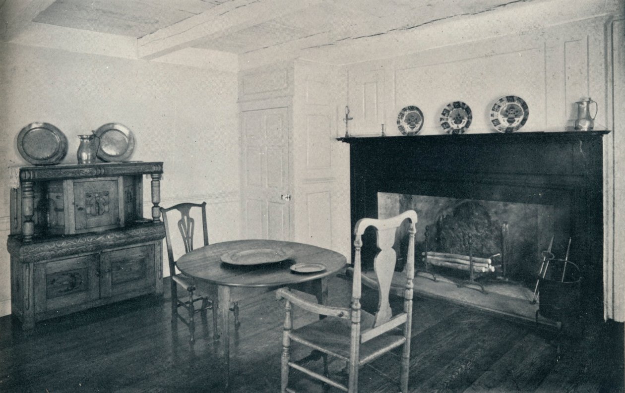 Spisestue, rundt 1800, fra Shenk House, Long Island, 1930 av Unbekannt