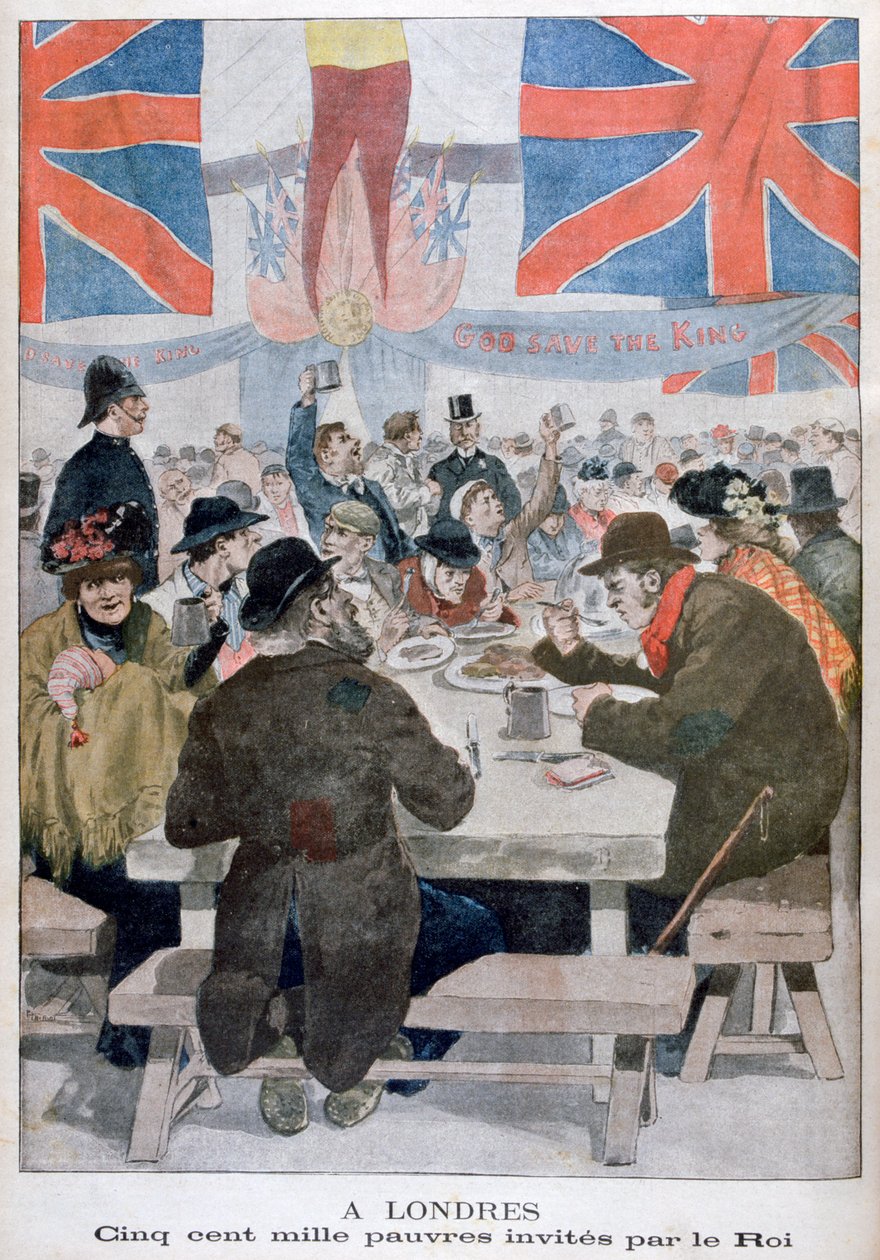 Middag for de fattige i feiringen av kroningen av kong Edward VII, London, 1902 av Unbekannt
