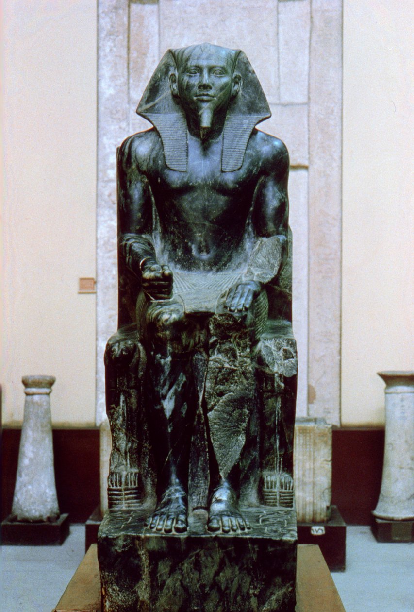 Dioritstatue av den gamle egyptiske faraoen Khafre, 2500-tallet f.Kr av Unbekannt