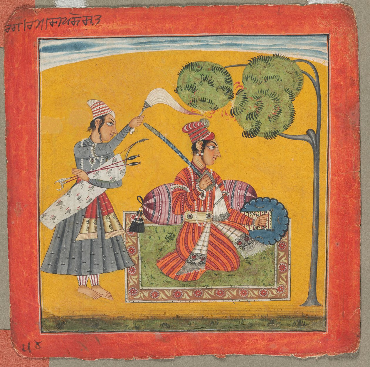 Dipak Raga, en av de trettiseks melodiene Ragamala: Personifying Love, ca. 1690. av Unbekannt