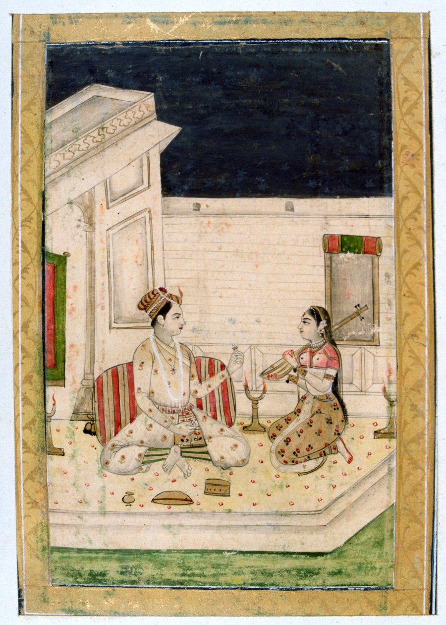 Dipaka Light Raga, Ragamala Album, School of Rajasthan, 1800-tallet av Unbekannt