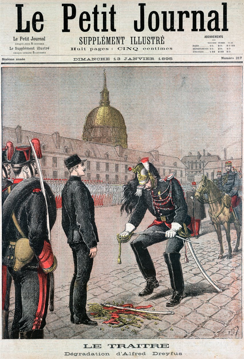 Vanære over Albert Dreyfus, 1895 av Unbekannt