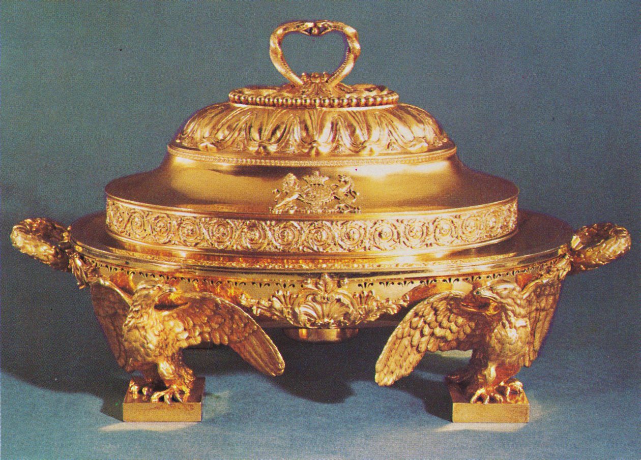 Fatvarmer og deksel, ca. 1820, 1953 av Unbekannt