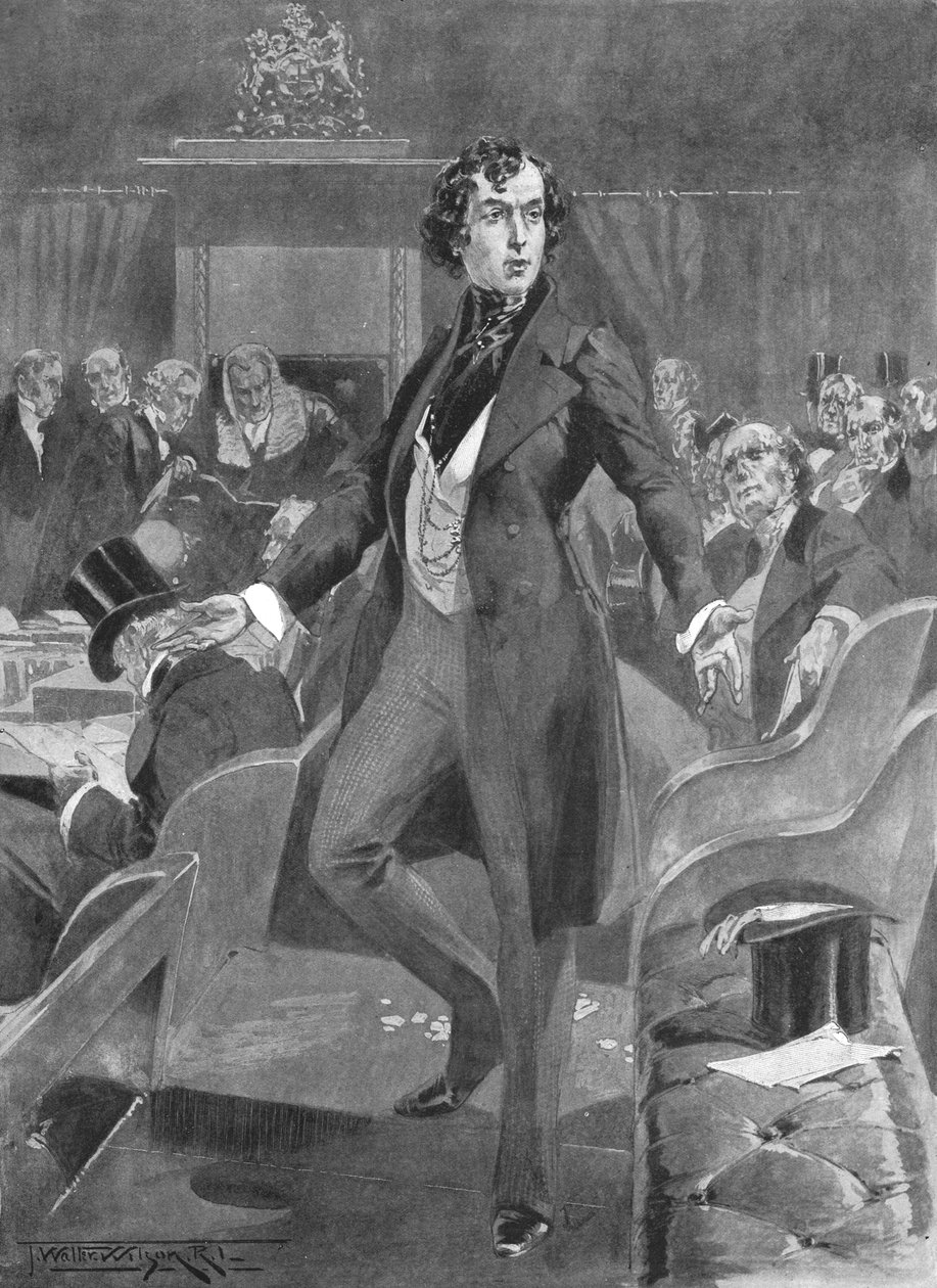 Disraelis første tale i Underhuset, London, 7. desember 1837, 1901. av Unbekannt