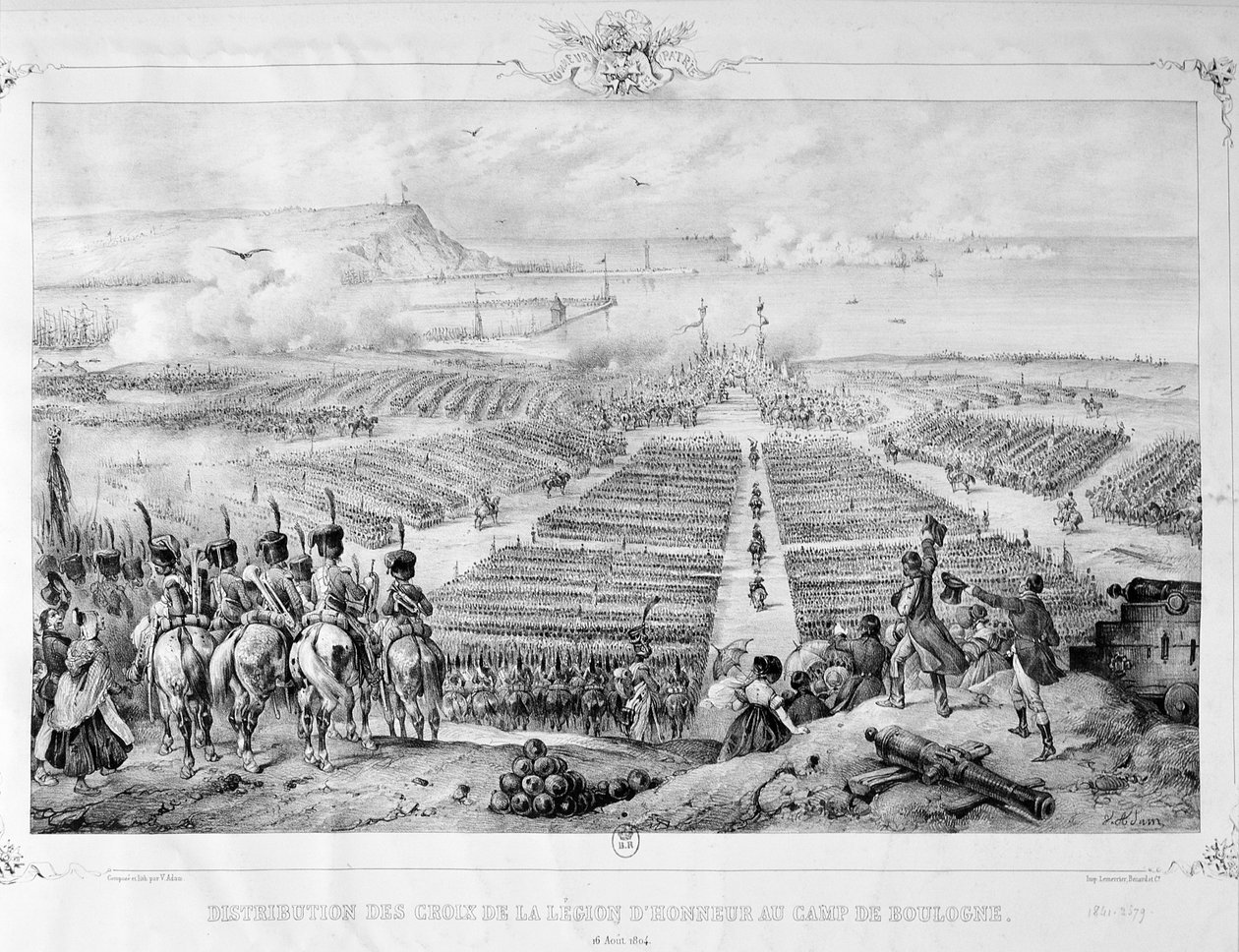 Utdeling av æreslegionens kors i Boulogne-leiren, 16. august 1804, 1841 av Unbekannt