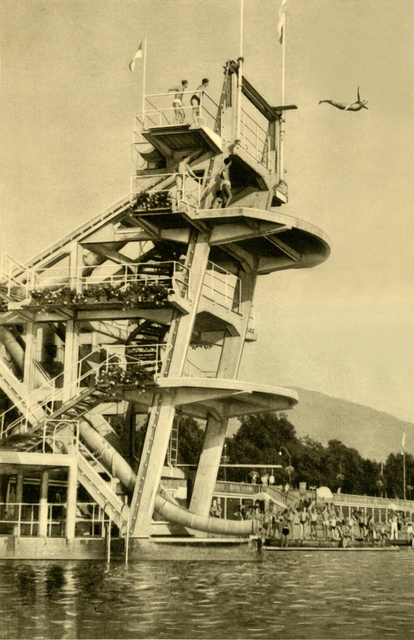 Dykkerplattform, Millstatt, Kärnten, Østerrike, c1935. av Unbekannt