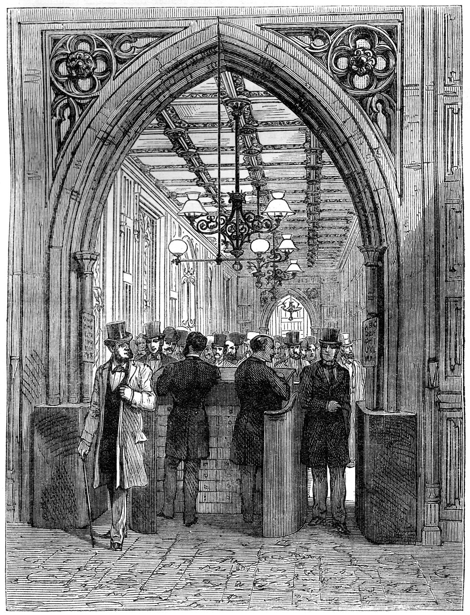 Divisjonsbarriere og lobby, House of Commons, Westminster, London, 1800-tallet av Unbekannt