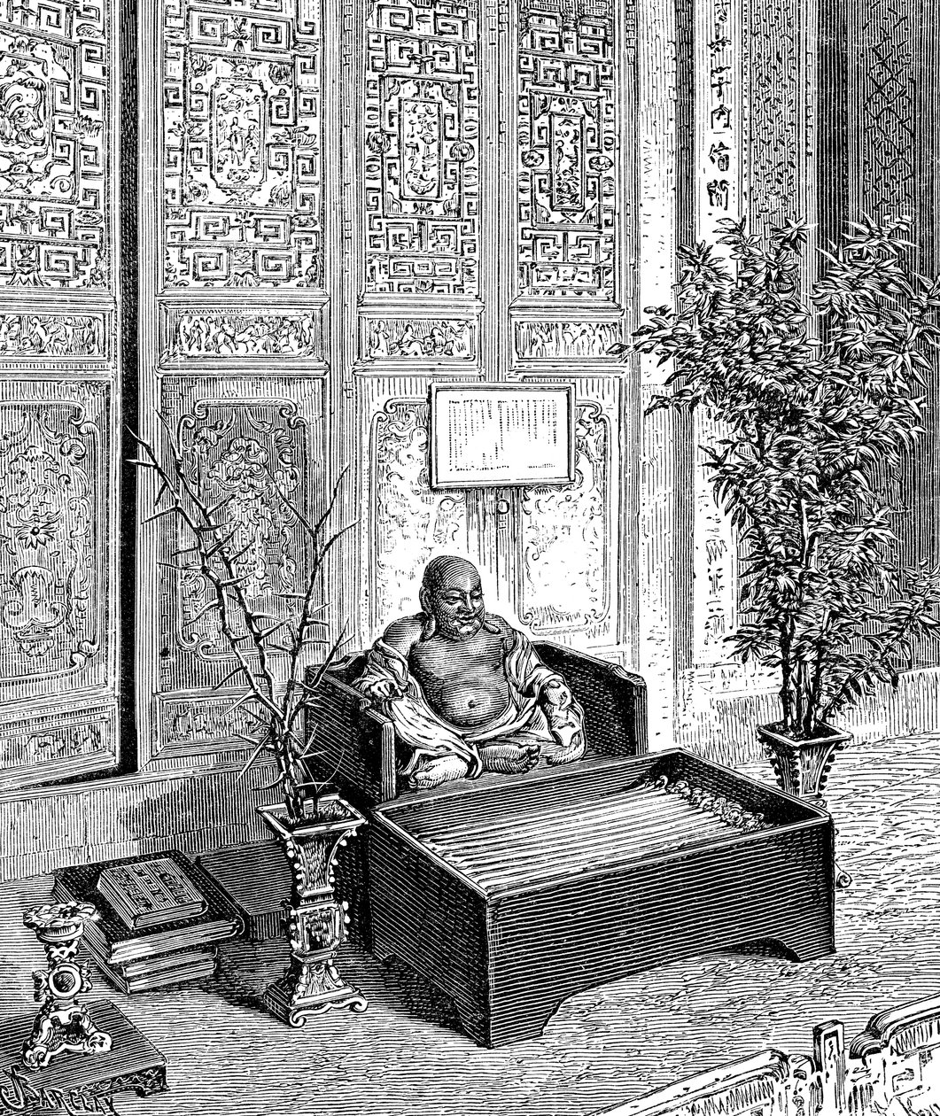 Domestic alter, The Smiling Buddha, c1890 av Unbekannt