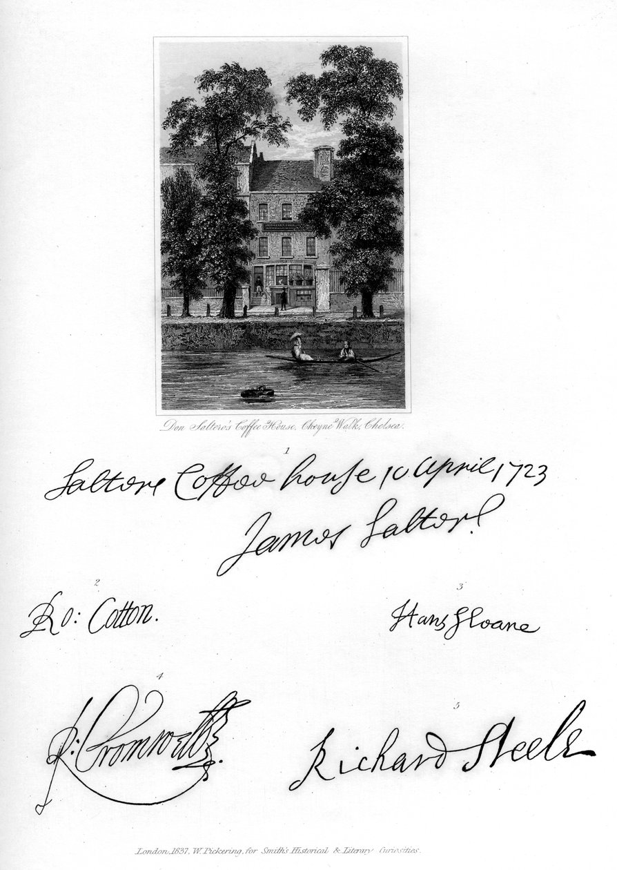Don Salteros Coffee House, Cheyne Walk, Chelsea, 1723, 1840 av Unbekannt