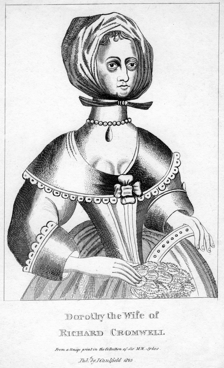 Dorothy, kone til Richard Cromwell, 1600-tallet, 1825 av Unbekannt