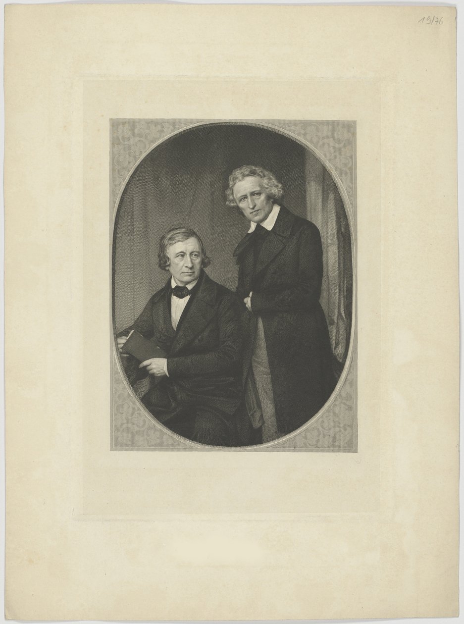 Dobbeltportrett av brødrene Grimm, ca 1845. av Unbekannt