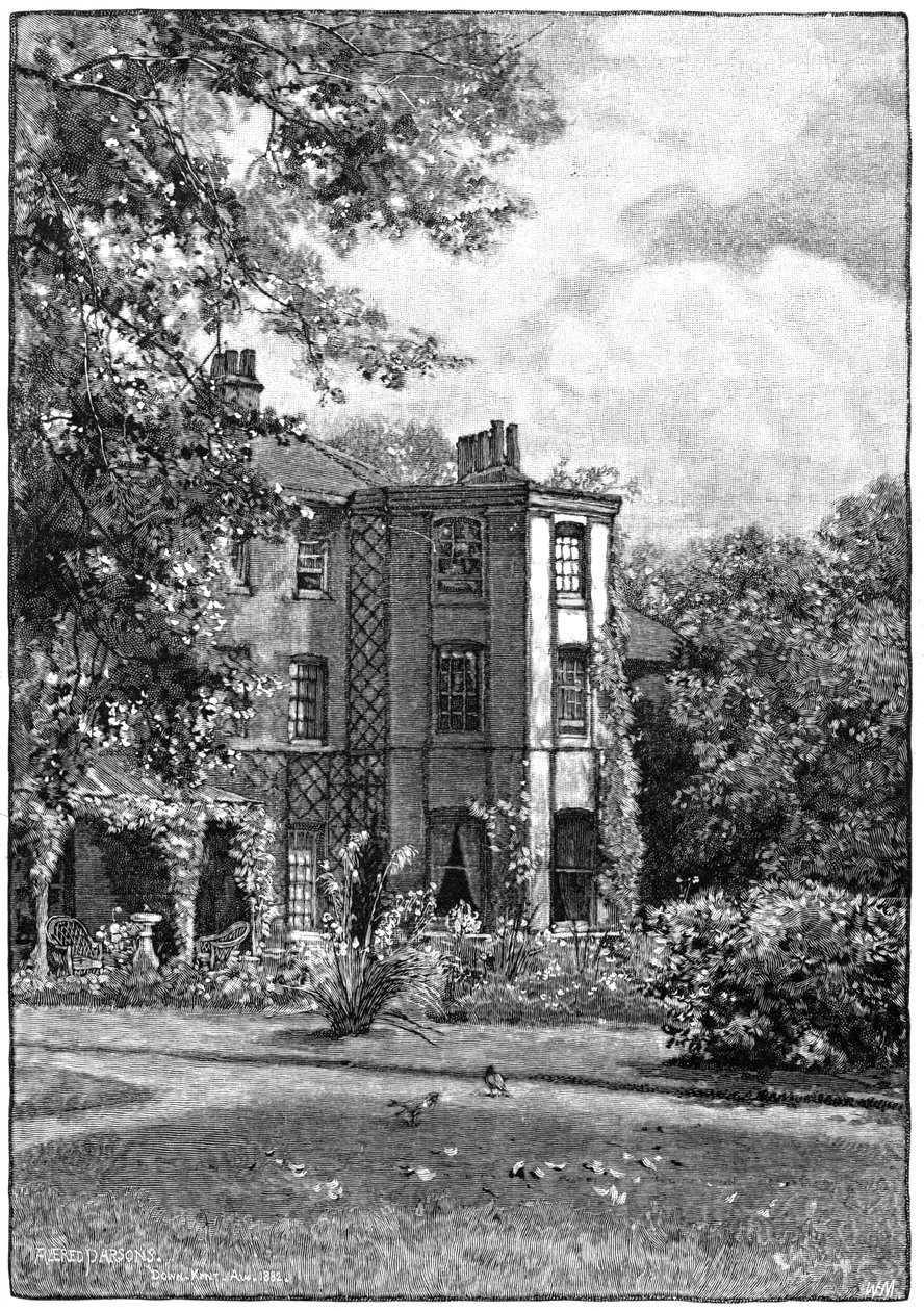 Down House, nær Beckenham, Kent, fra hagen, 1883 av Unbekannt