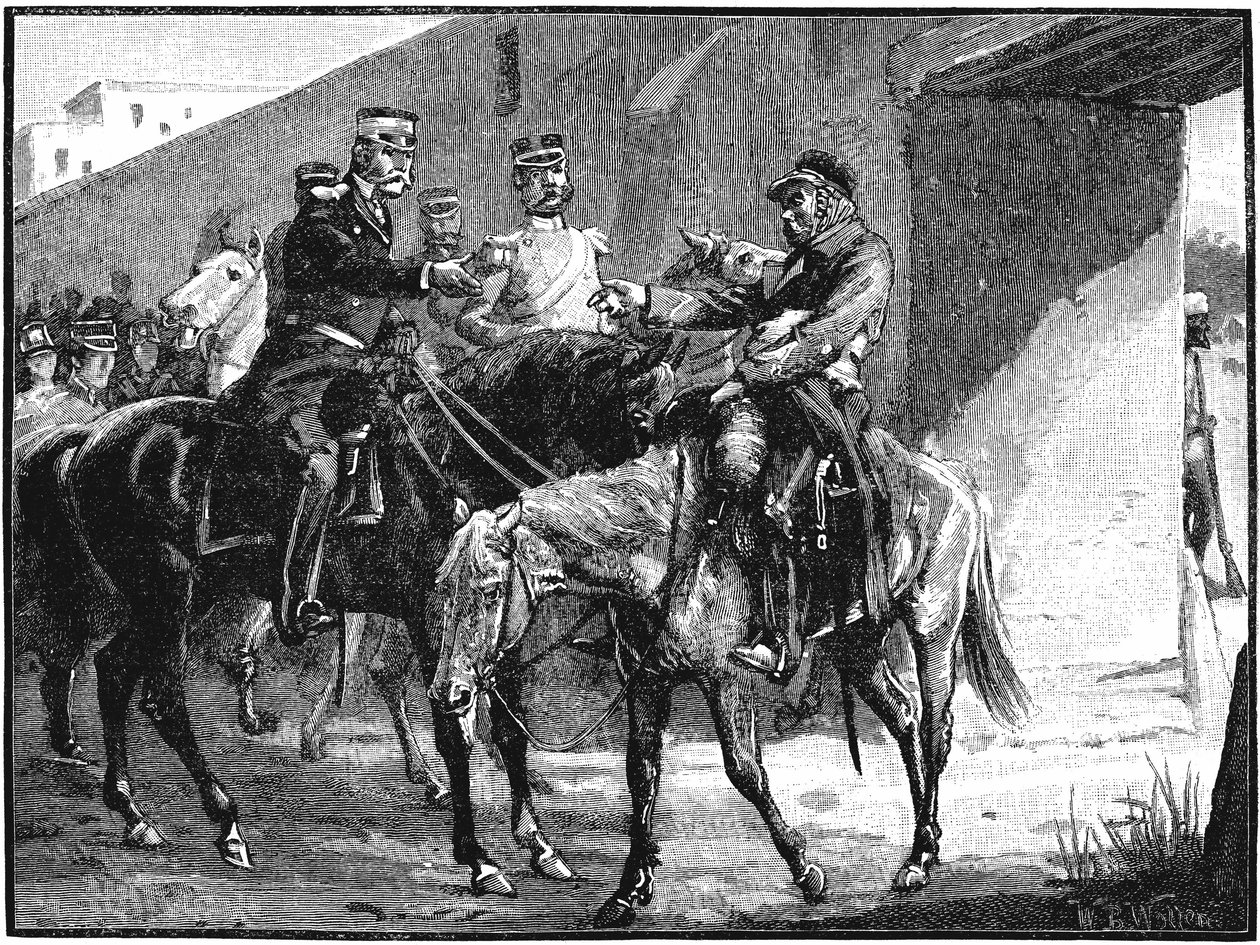Dr Brydon ankommer Jelalabad med nyheter om britiske dødsfall, første anglo-afghanske krig, 1842, c1885 av Unbekannt