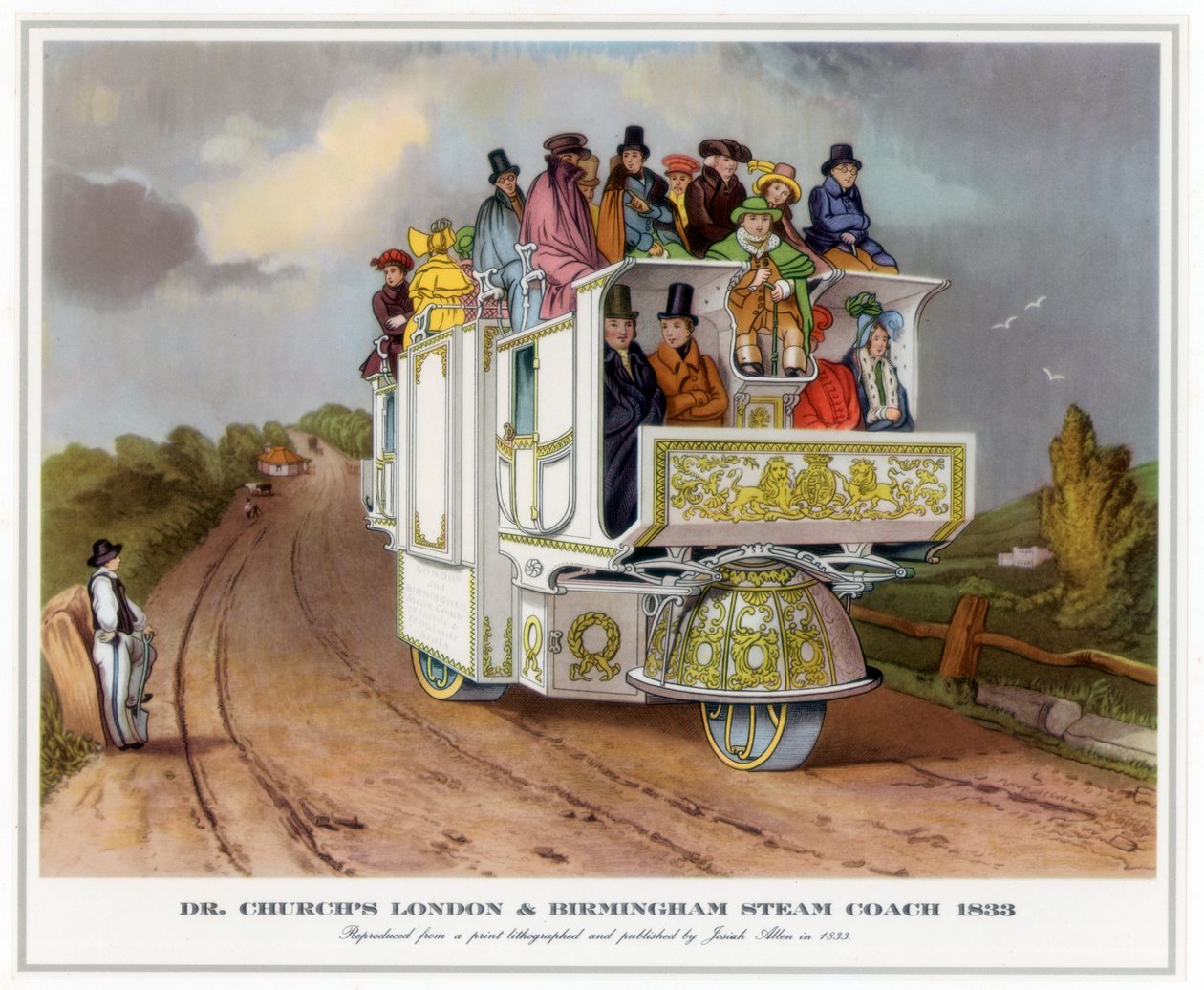 Dr Churchs London og Birmingham Steam Coach, 1833 av Unbekannt