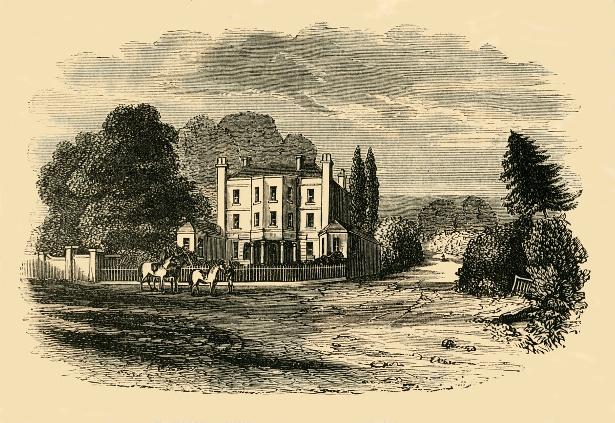 Dr. Glennies Academy, Dulwich Grove, i 1820, c1878. av Unbekannt