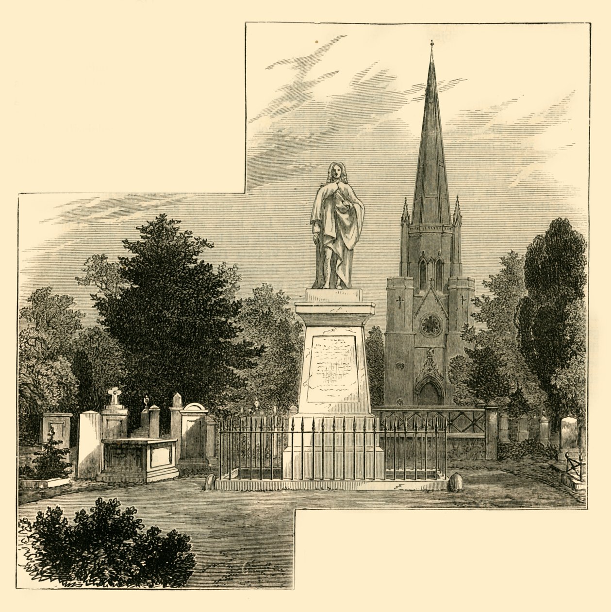 Dr. Watts-monumentet, Abney Park Cemetery, c1876. av Unbekannt