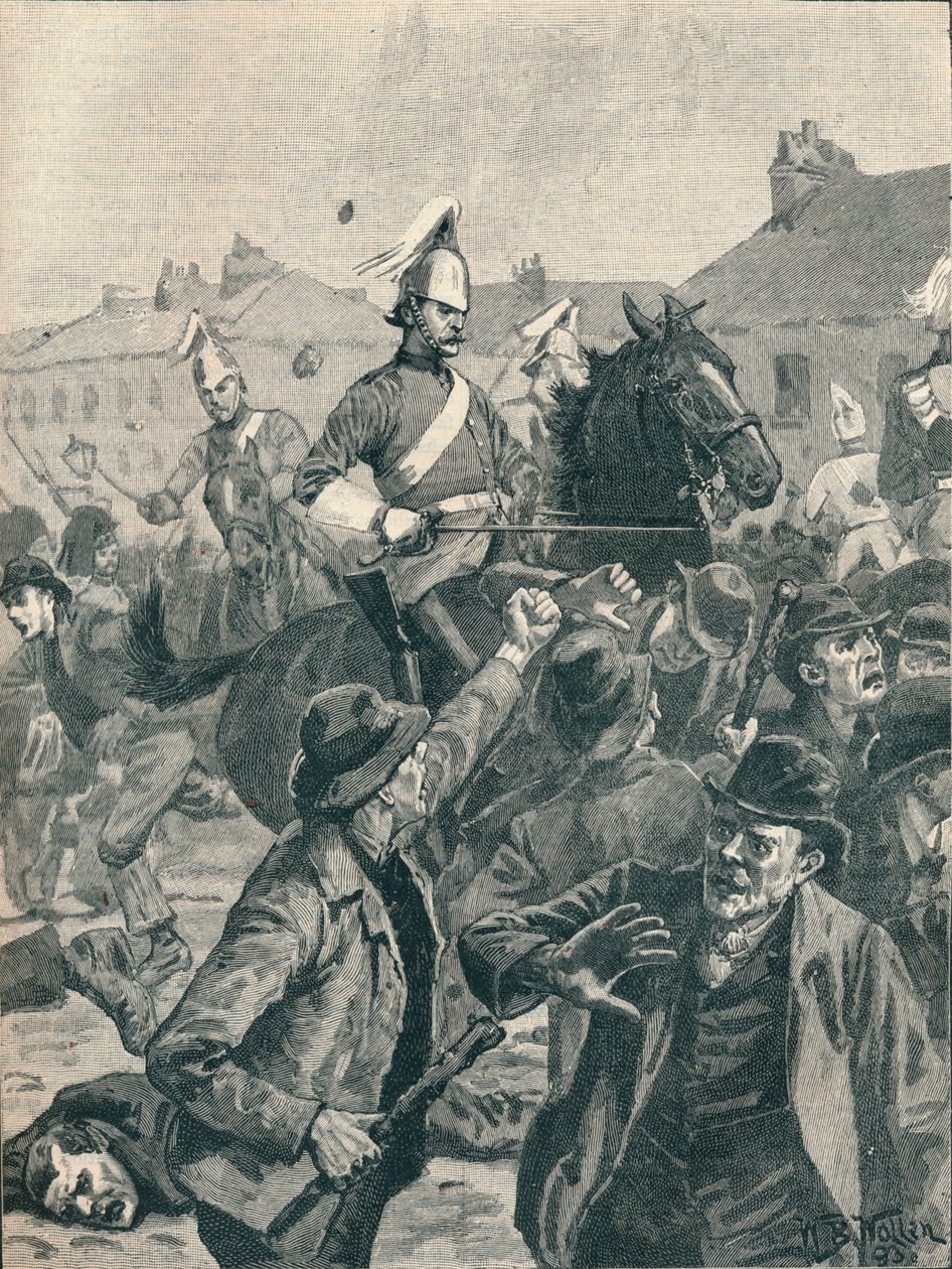 Dragoner og høylandere spredte opprørere i Belfast, 1872 1906. av Unbekannt