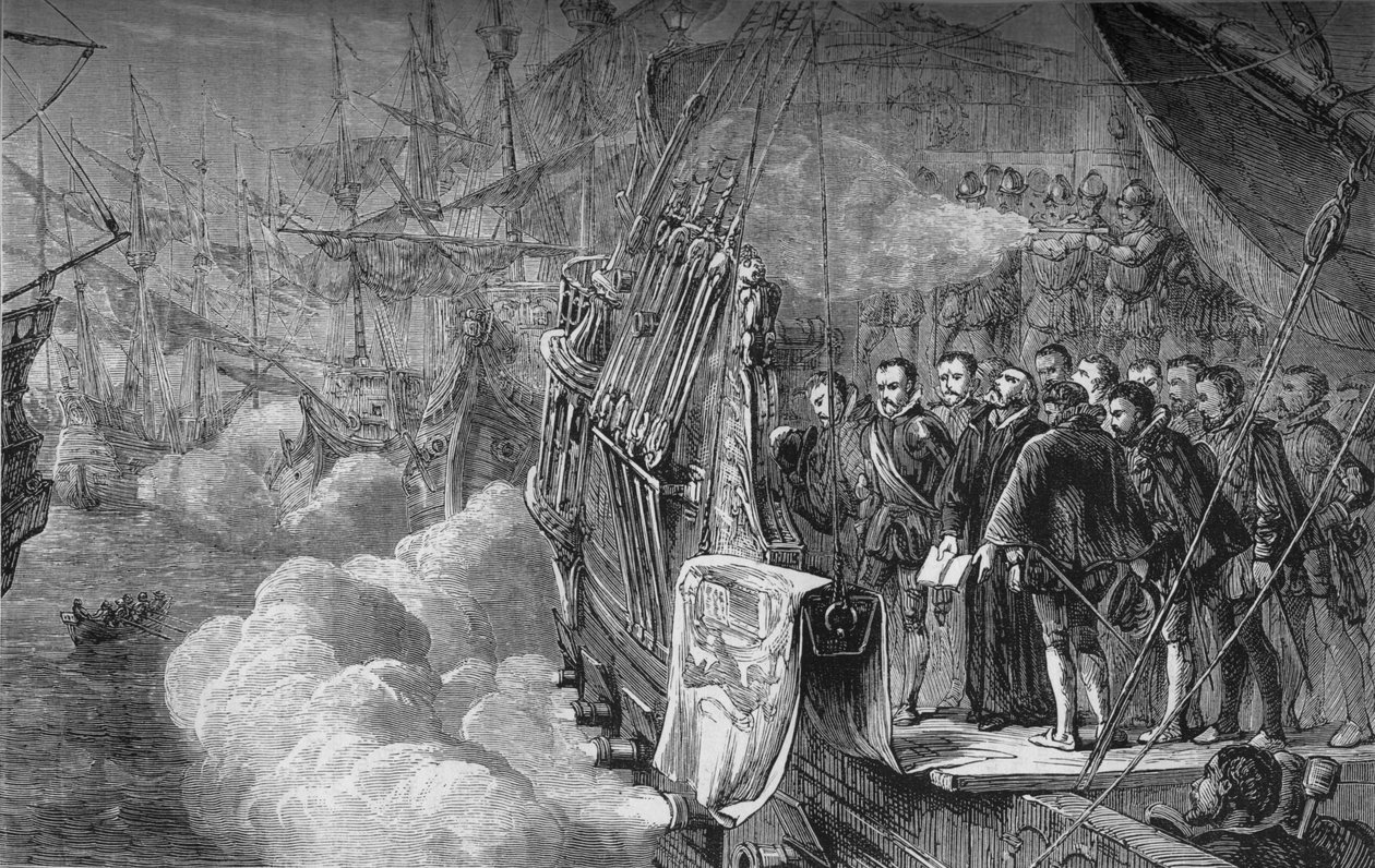 Drakes begravelse, januar 1596, c1880 av Unbekannt