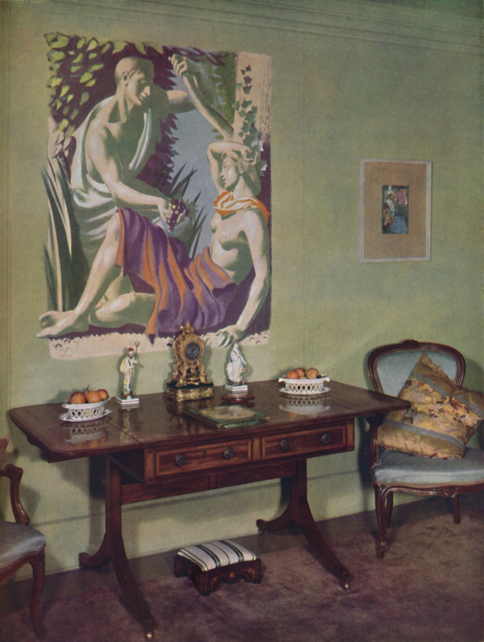 Salong i en leilighet i London dekorert av Frankland Dark, F.R.I.B.A. til eget bruk, c1945 av Unbekannt