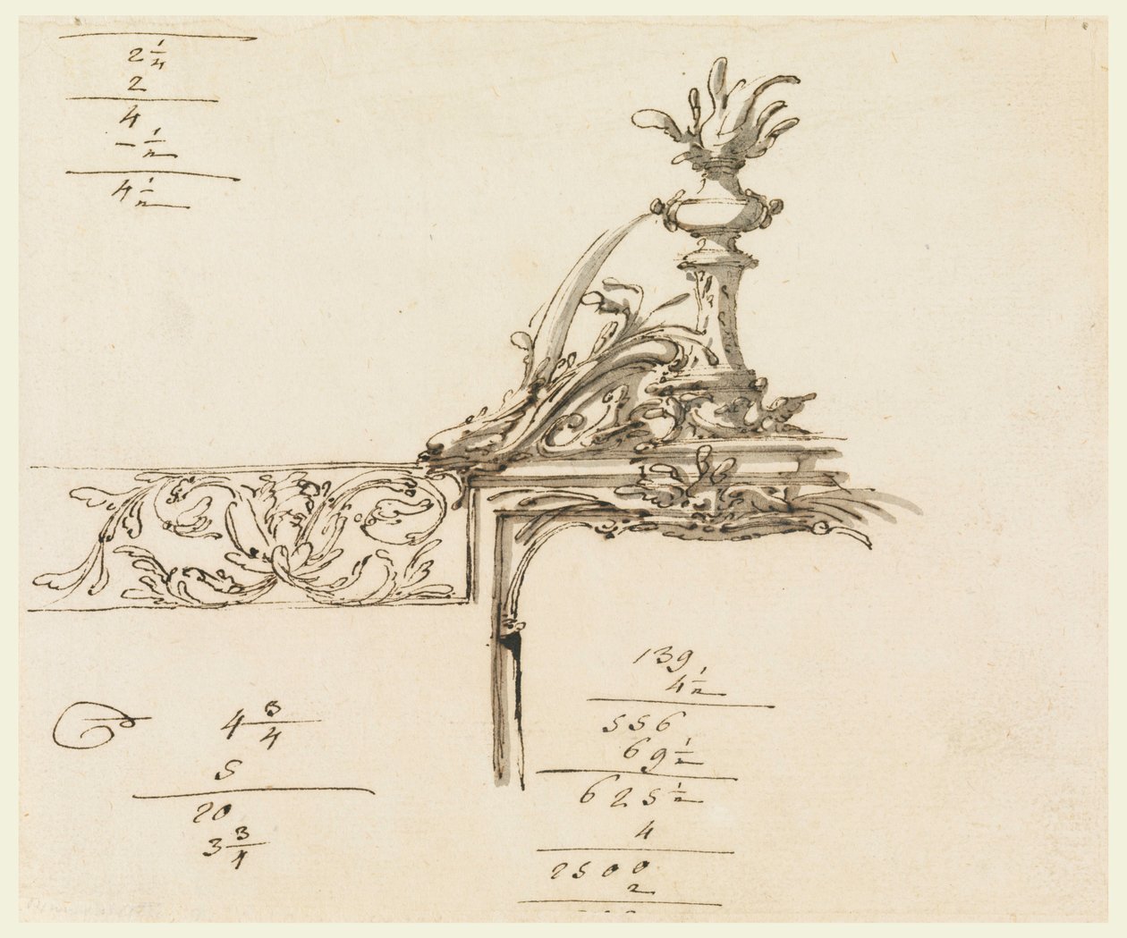 Tegning, monument over Franz I, Empe av Unbekannt