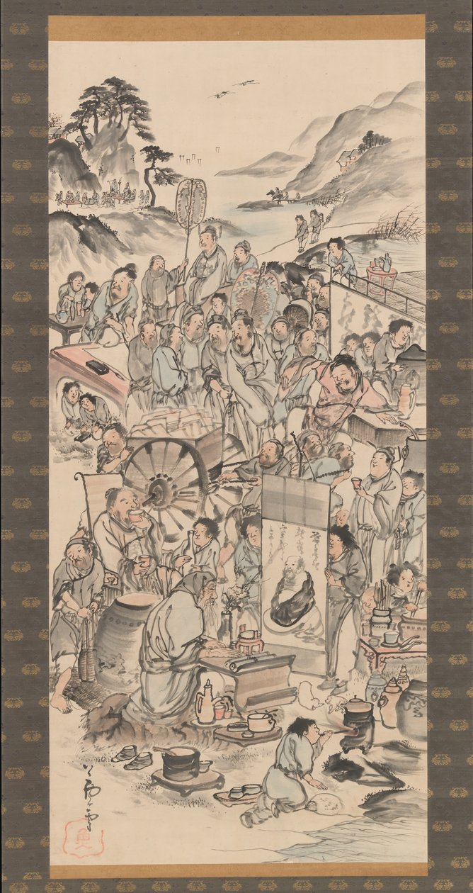 Drinking Festival of the Eight Immortals of the Wine Cup, slutten av 1700-tallet. av Unbekannt