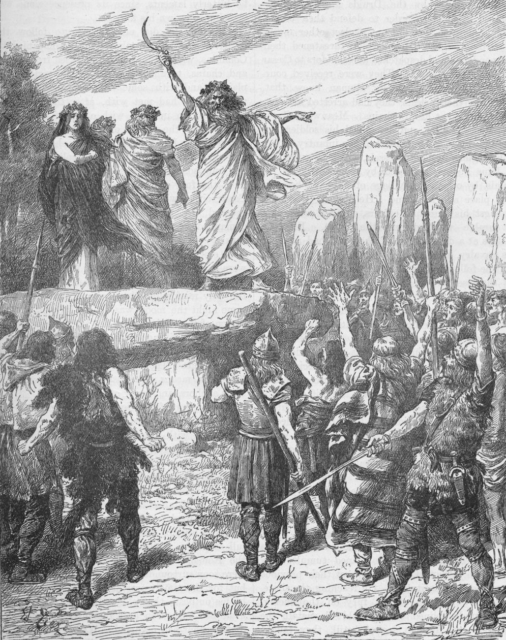 Druider som oppfordrer britene til å motsette seg romernes landgang, 43 1905 av Unbekannt
