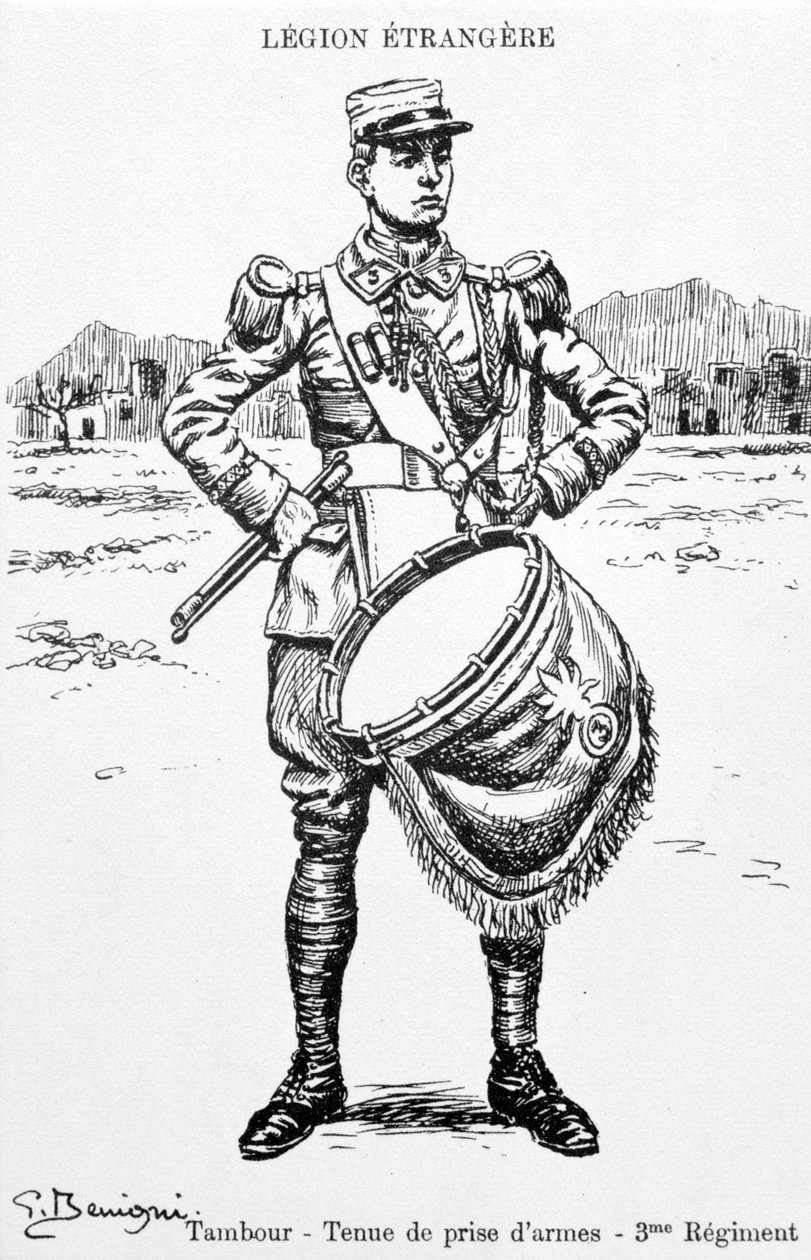 Trommeslager, 3. regiment av den franske fremmedlegionen, 1900-tallet av Unbekannt