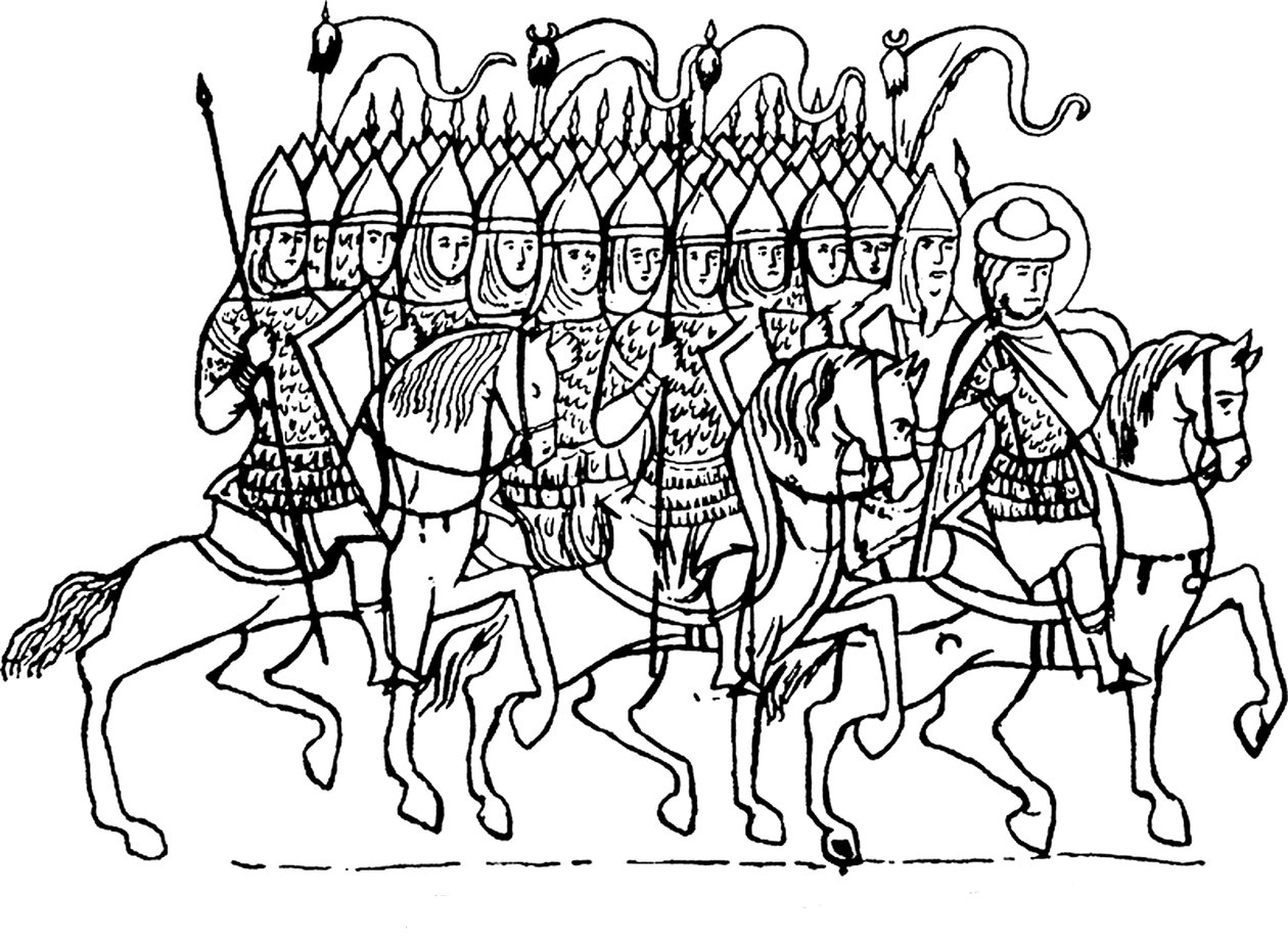 Druzhina av prins Boris fra historien om de hellige Boris og Gleb av Unbekannt