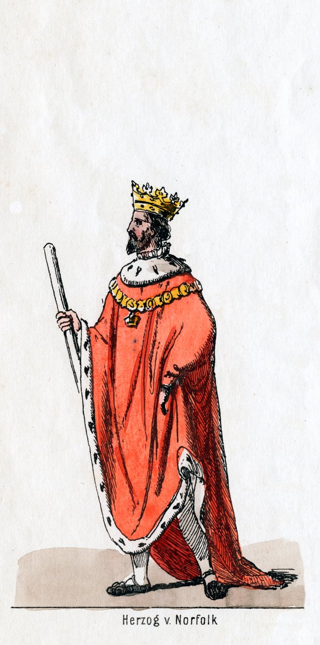 Duke of Norfolk, kostymedesign for Shakespeares skuespill, Henry VIII, 1800-tallet. av Unbekannt