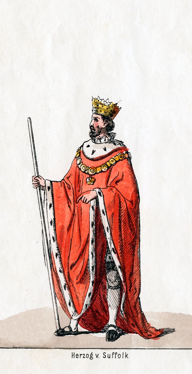 Duke of Suffolk, kostymedesign for Shakespeares skuespill, Henry VIII, 1800-tallet av Unbekannt