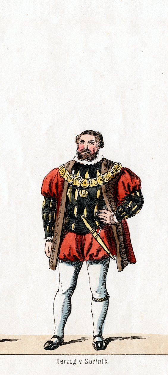 Duke of Suffolk, kostymedesign for Shakespeares skuespill, Henry VIII, 1800-tallet av Unbekannt