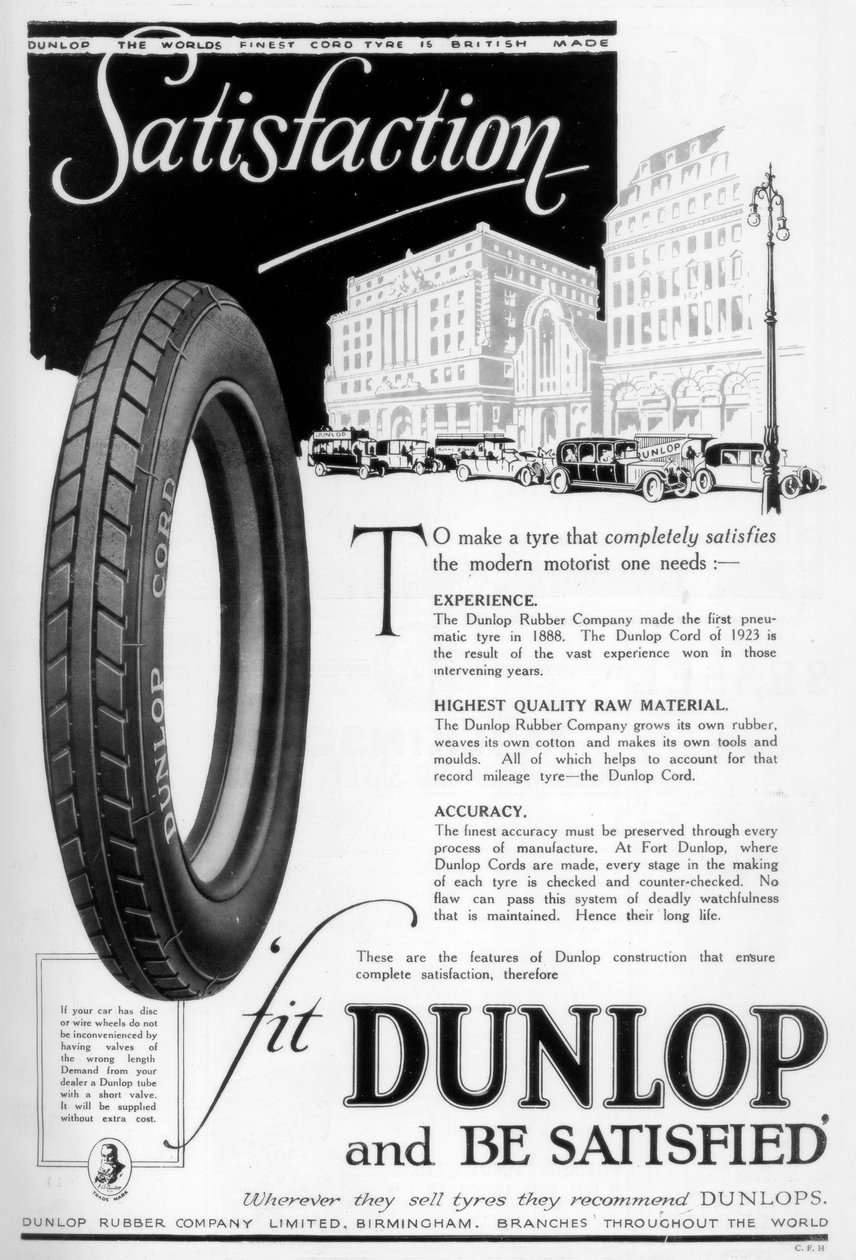 Dunlop-reklame, 1923 av Unbekannt