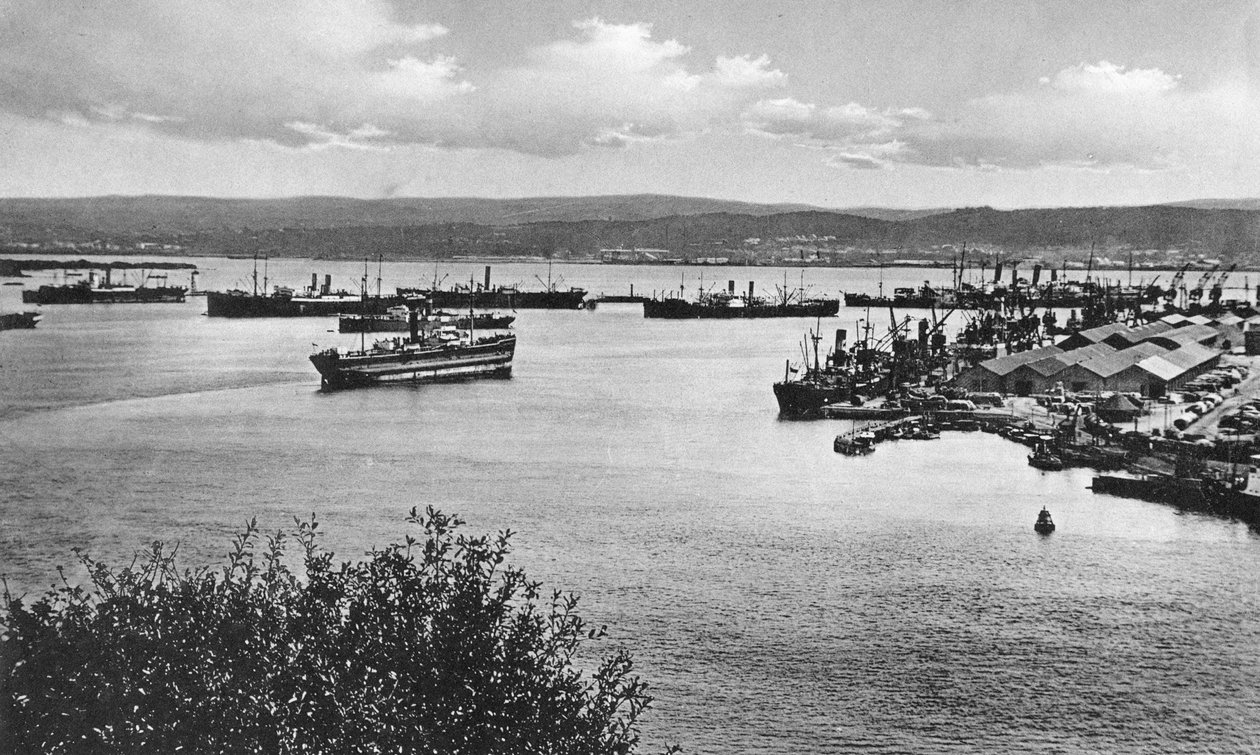 Durban havn fra Bluff, Sør-Afrika av Unbekannt