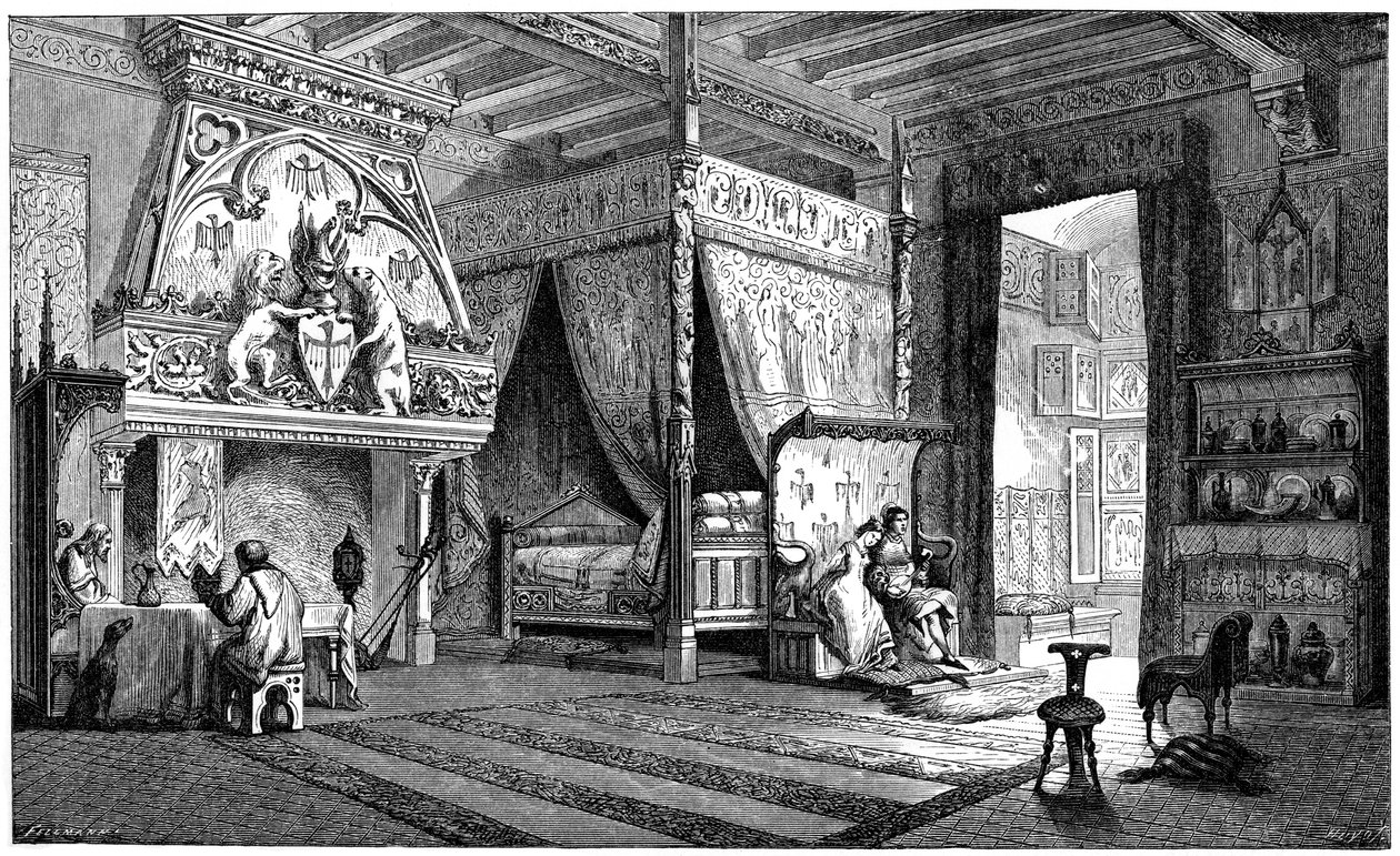 Boligrom til en seigneur fra 1300-tallet, 1870 av Unbekannt