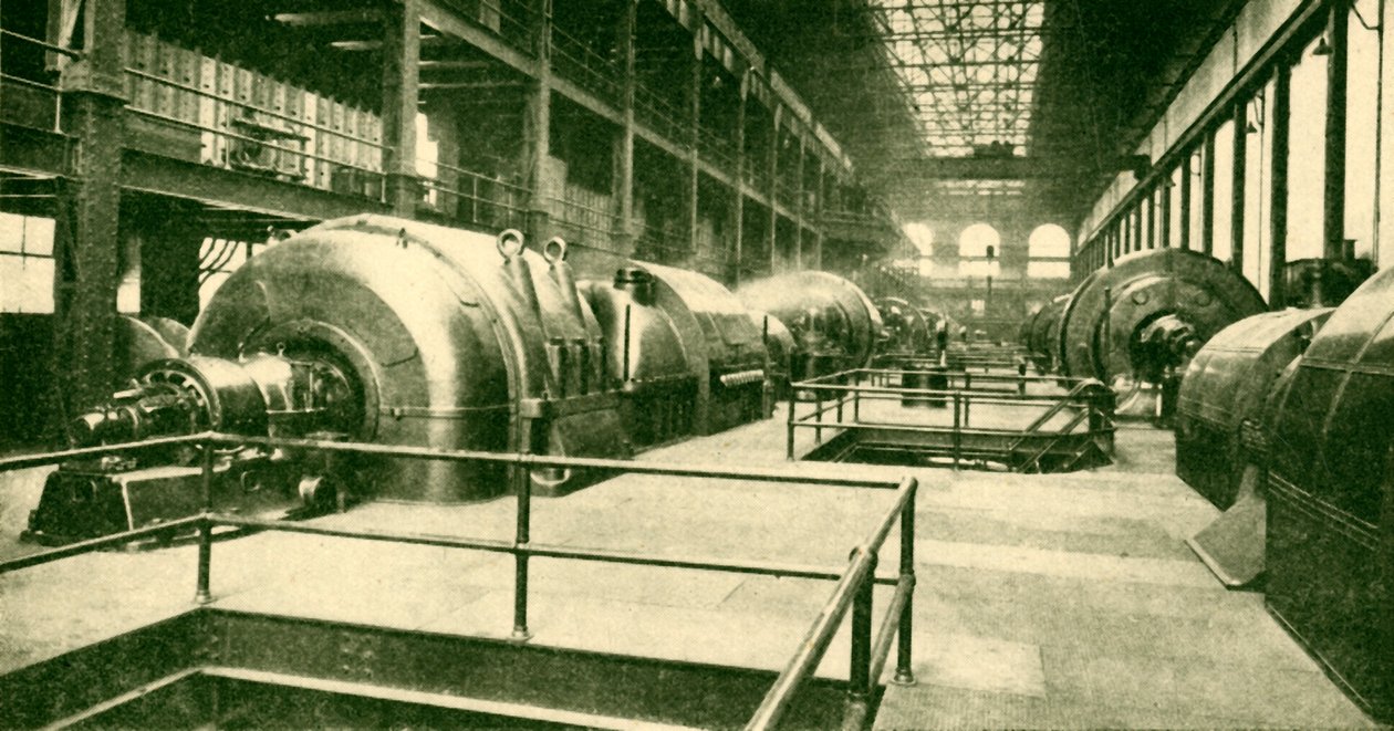 Dynamoer ved Great Underground Generating Station på Lots Road, Chelsea, 1930. av Unbekannt