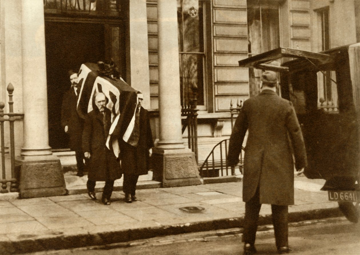 Earl Haigs kiste blir båret fra huset der han døde, London, 29. januar 1928, 1935. av Unbekannt