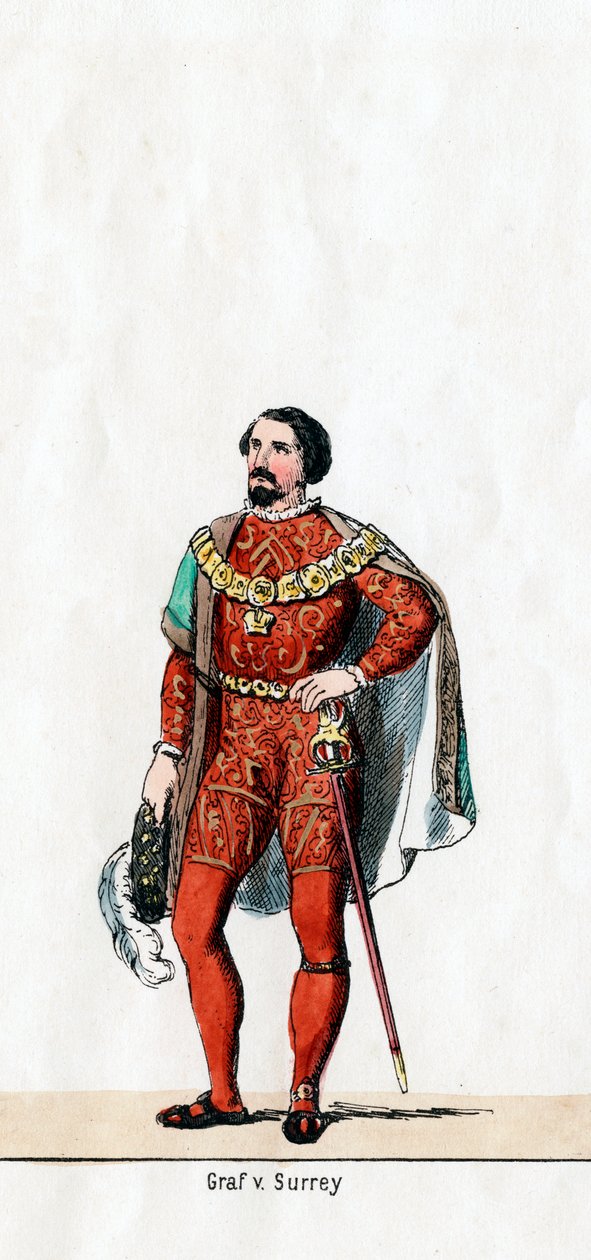 Earl of Surrey, kostymedesign for Shakespeares skuespill, Henry VIII, 1800-tallet av Unbekannt